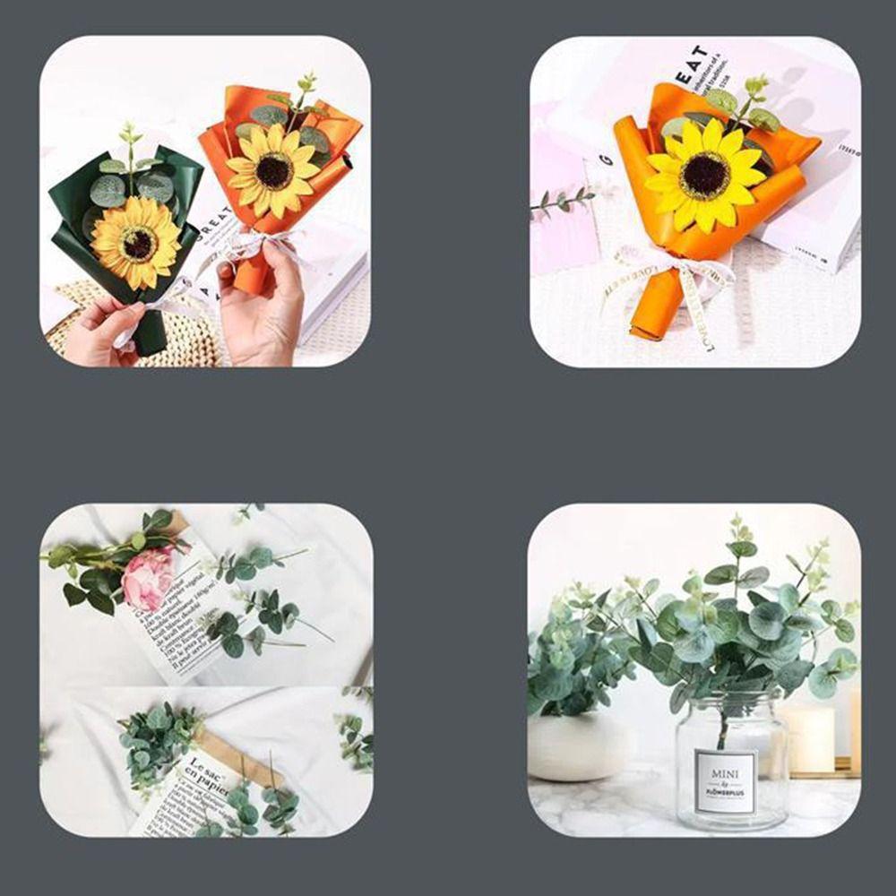20Pcs Green Color Fake Eucalyptus Plants Decoration Artificial Plants Bouquets  Wedding Decor