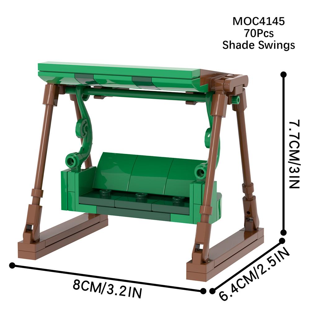 MOOI Stadt Öffentliche Einrichtungen Mobile Toiletten Telefonzellen Mülleimer Schaukelstühle Modellbausteine Montessori-Spielzeug MOC-Bausteine