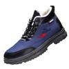 2025 Winter neue Samt Herren High-Top Baumwollschuhe Herren Schneestiefel dicksohlige rutschfeste Leder wasserdichte Papa Baumwollschuhe