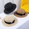New Wide Brim Lady Classic Bowknot Straw Hats Outdoor Child Breathable Beach Hat Fashion Women Summer Sun Protection Panama Cap