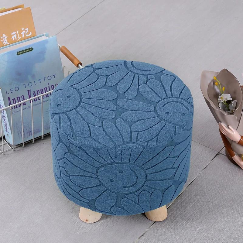 Washable Ottoman Cover Footrest Covers Elastic Seat Protective Case Chair Covers Footstool Protector Covers Without Stool