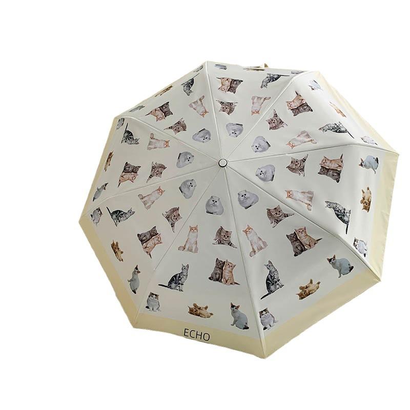 Premium Sunshade folding umbrellaWind and rain resistantSuper cute catAutomatic UmbrellaUV resistant adult umbrellaHome furnishings