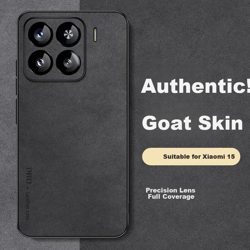 Xiaomi 15 Phone Case, Mi Shockproof Lens Full Protection Soft, Simple Luxury Outer Case, High-End Feel, WoAnd Leather Case, Black