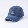 Korean-style fashionable embroidered faded letter baseball cap, classic beveled brim hat, casual and versatile fedora hat