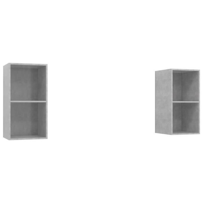 VidaXL Meubles TV muraux 2 pcs Gris béton Bois d'ingénierie 3079848