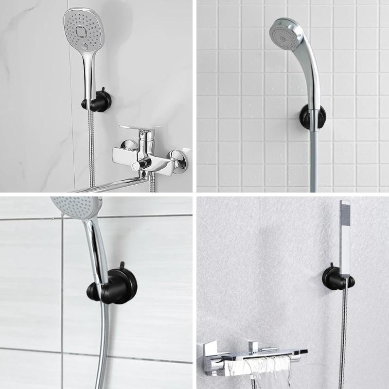 Suction Cup Shower Head Holders Strong Adhesive Wall Mount Adjustable Angle Shower Brackets Quick Fixing for Bathroom