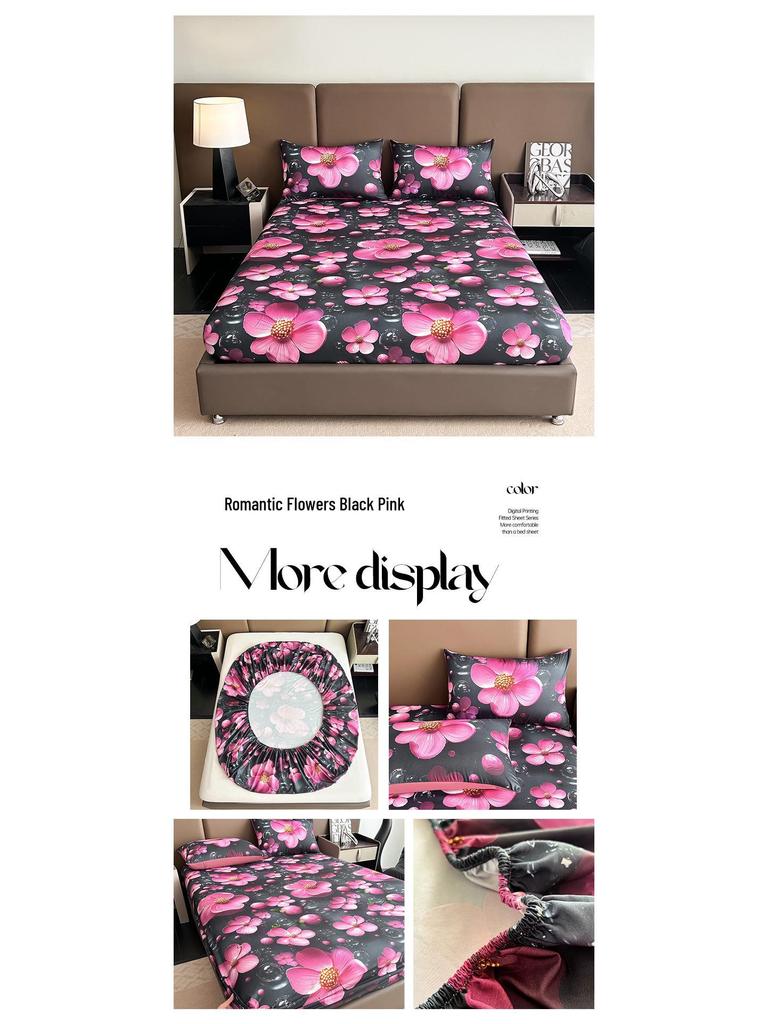 Cyfrowy nadruk kwiatowy 5D Zestaw poszewek na kołdrę z poszewkami na poduszki i prześcieradłem (Wielu rozmiarów)