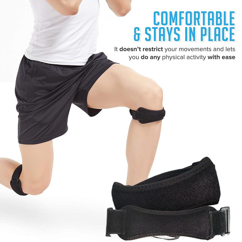 WRELS Patella Knee Strap Sports Kneepad Adjustable Knee Band  Professional Protector Pad Belted Protector Open Knee Wrap Band