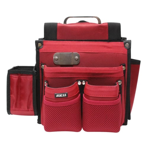 

SK11 Takumi Temporary Frame Carpenter s Nail Pouch with Ink Pot Pocket, Large, Reinforced Bottom, Inner Pocket, Chisel Holder, Red (SC-11)