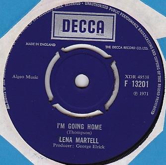 

7inch Record LENA MARTELL - I m Going Home F13201 Decca 1971 UK Pop Used