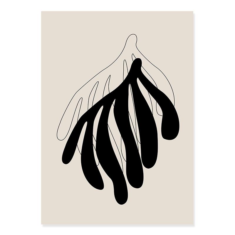 Boho Matisse Poster Beige Black Abstract Line Art Canvas Paintings Wall Print Pictures Bedroom Living Room Interior Home Decor