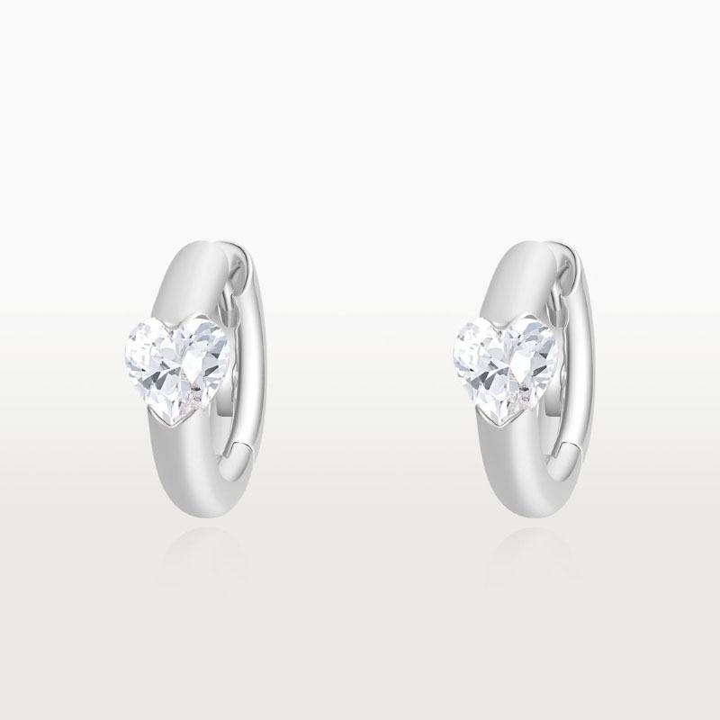 

Luxury Vintage Glossy Heart Diamond Earrings Elegant Fashionable Versatile Retro Accessories
