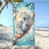 Koala Beach Towel Floral Wreath Cute Animal Print Quick Dry Microfiber Soft Bath Towel For Kids Adults Summer Vacation Travel