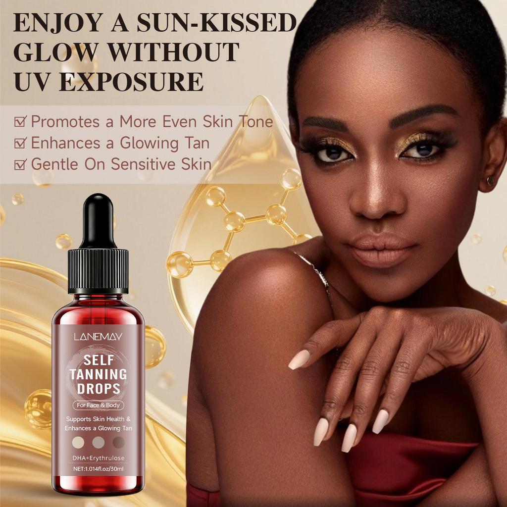 Self Tanning Drops-Support Skin Health & Enhance A Glowing Tan-Moisturizing Bronzing Taner For Face & Body-30ml