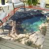 Rocky Pool Illusion Rug - 3D Waterfall Effect, Creative Entrance Mat, Unique Home Decor Anti slip carpet can be machine washed