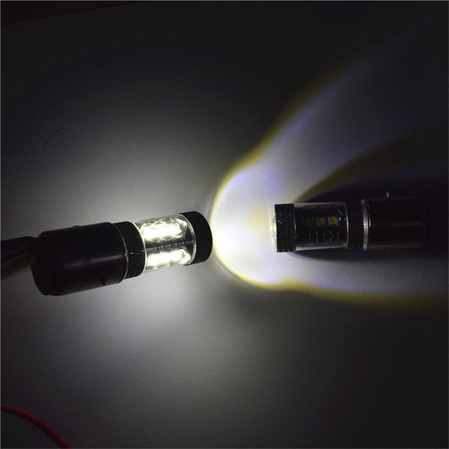 12V Ba20D H6 80W Led Hi/Lo Beam 16Led  Headlight Fog Light Drl Bulb For  Motorcycle Bike Moped Atv