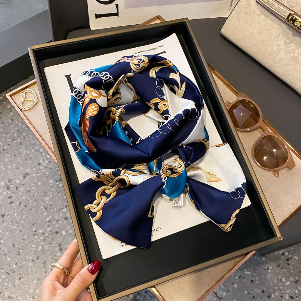 Luxury Design Long Silk Scarf Bag Tie Women Neck Skinny Scarves Hair band Foulard Horse Print Brand Lady Neckerchief Ribbon