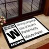 1pc Letter Pattern Flannel Mat - Non-Slip Washable Farmhouse Style Mat, Made of Durable Polyester, Suitable for Indoor And Outdoor Use, Machine Washab