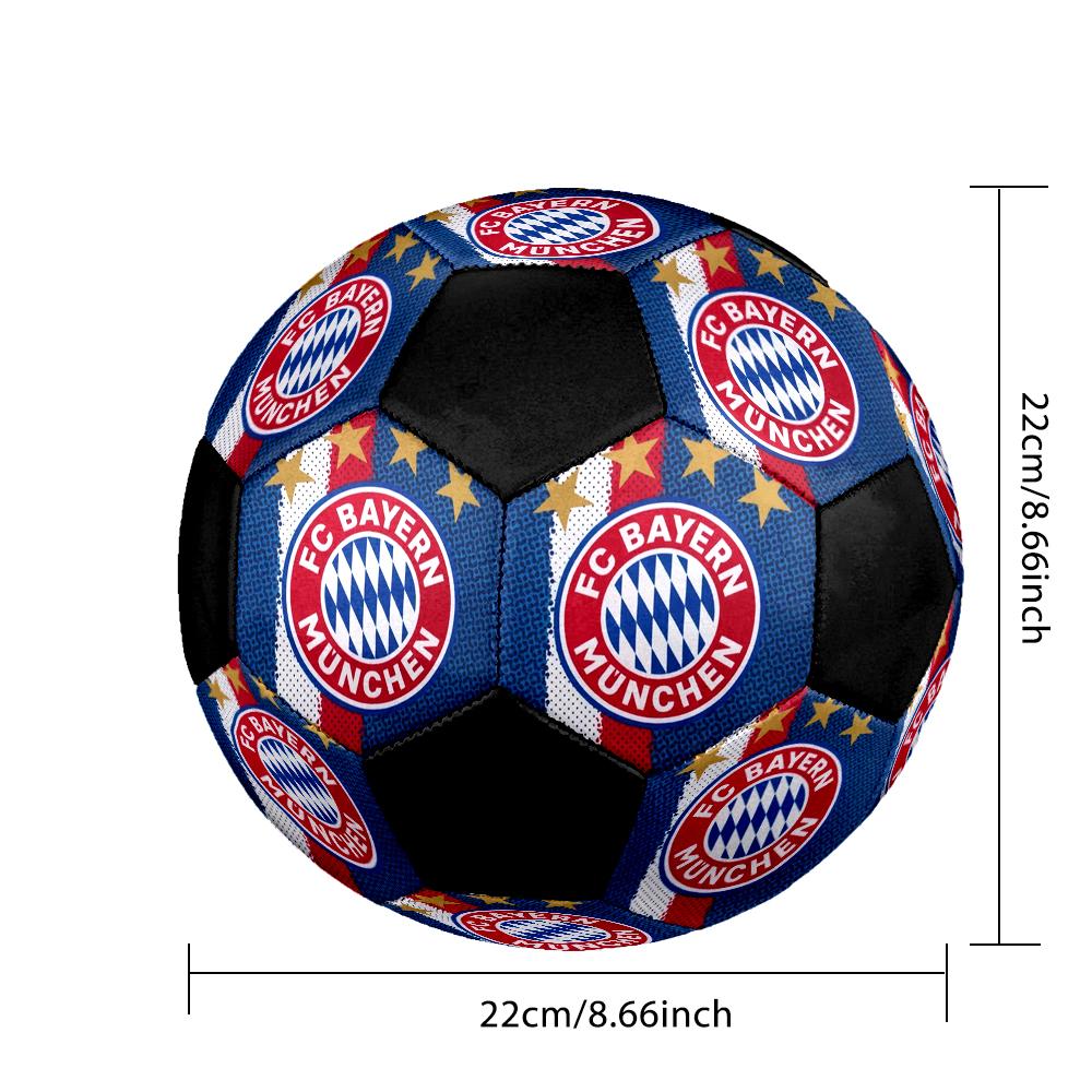 FC Bayern Munich Indoor Soccer Ball Colorful Machine Stitched PVC Size 5 Team Training Competition Ready Durable High-Bounce Cool Sports Gift