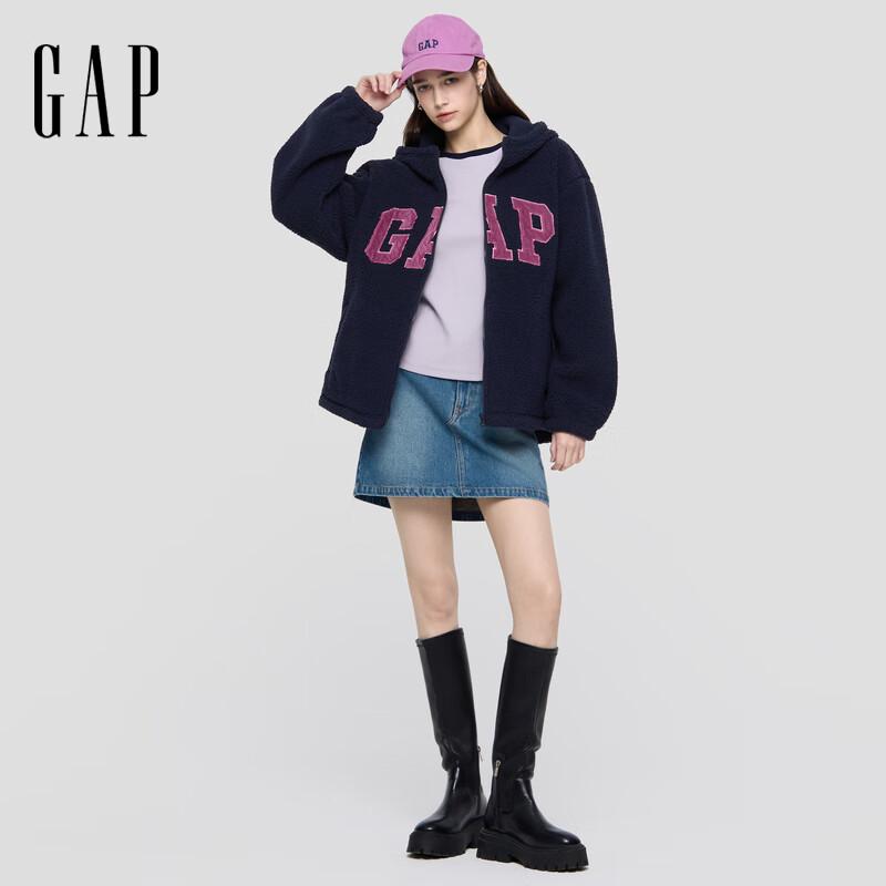 Gap Women's 2025 Autumn Corduroy Logo Loose Hoodie