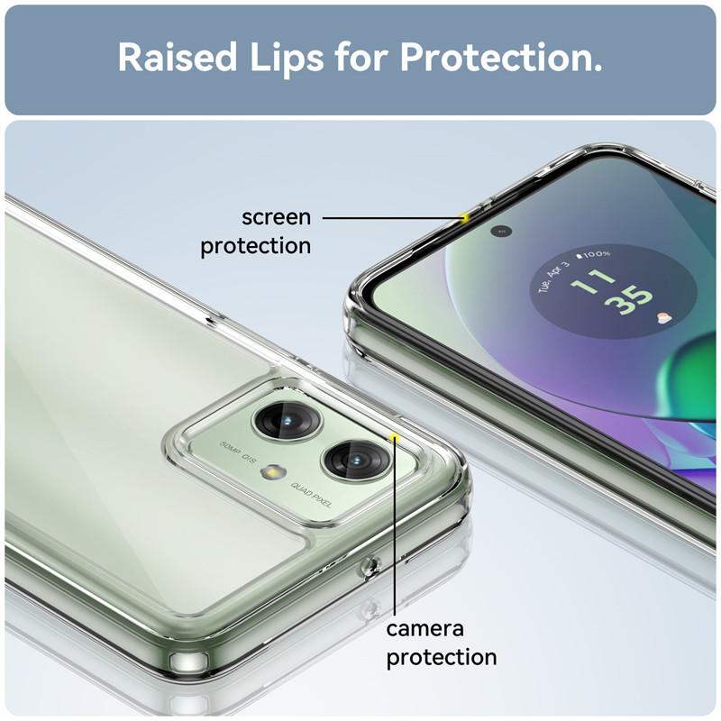For Motorola Moto G54 Case Motorola Moto G84 G54 G14 Cover Luxury Clear PC Case Shockproof Silicone Protective Phone Back Cover