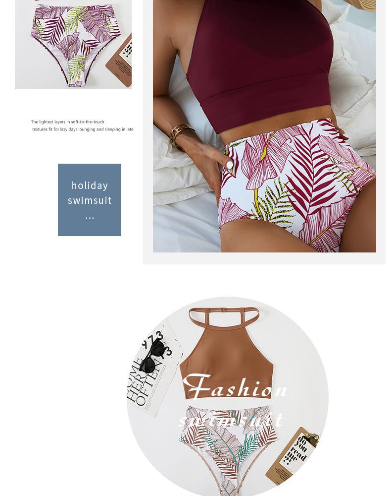 European & American High Waist Bikini - Solid Color, Tummy Covering, Sexy Swimwear