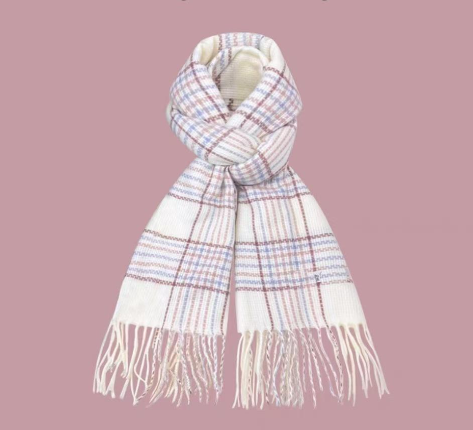 2024 Japonský Retro Kostkovaný Šátek s Třásněmi - Dámský Zimní Hřejivý Všestranný Studentský & Pár Nákrčník
