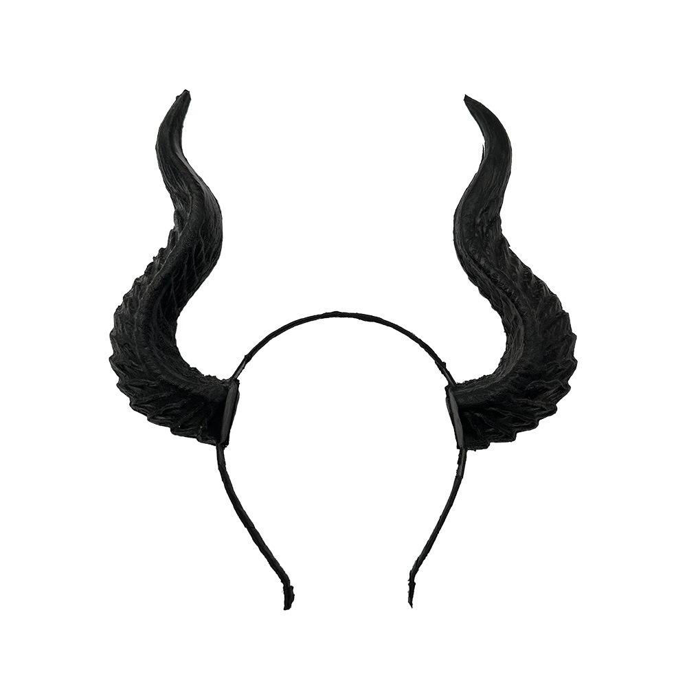PU Cosplay Hairband Ox Horn Halloween Hair Hoop Halloween Horns Headband  Stage Performance Props