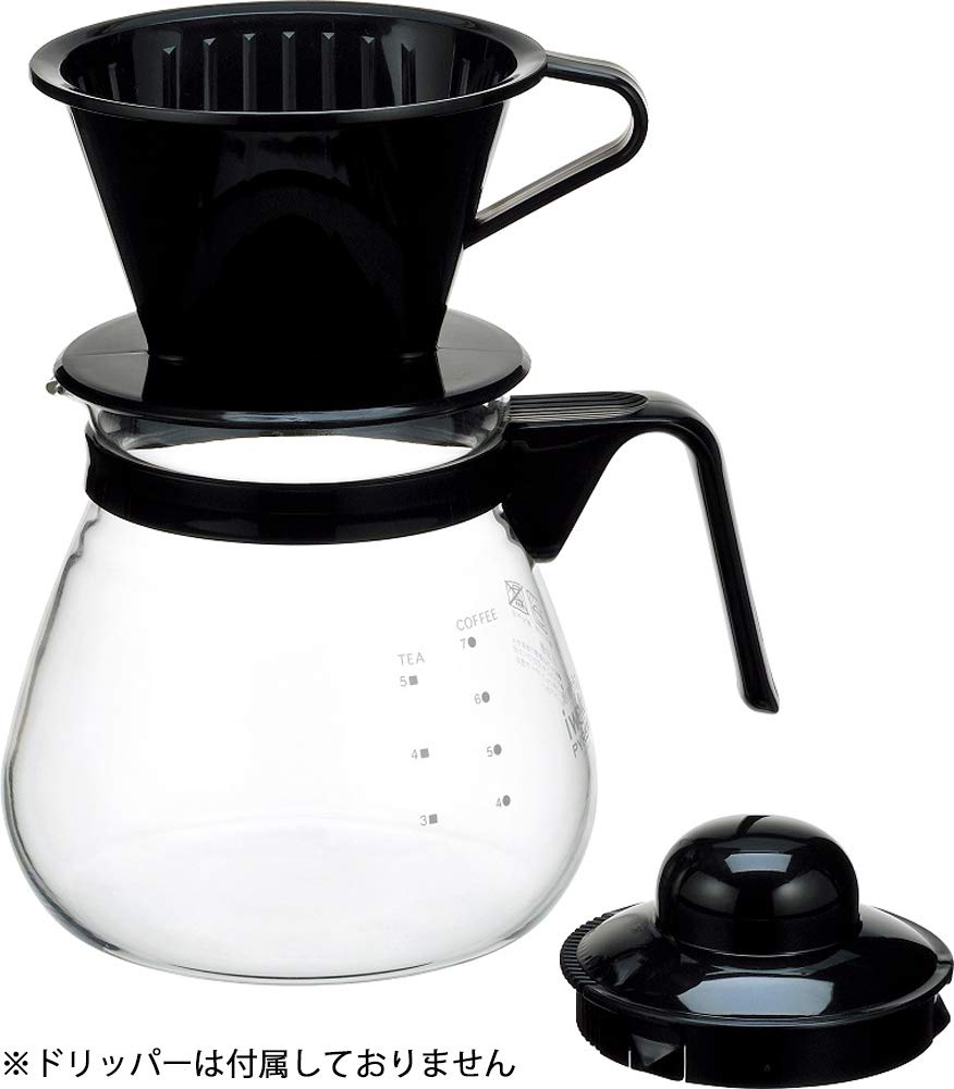 iwaki Heat-resistant Glass Coffee Drip Pot Range Black 1L Coffee 1000 KT7966-BK2