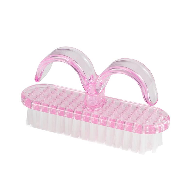 

Nail Cleaning Brush Nail Art Plastic Soft Remove Dust Cleaning Finger Care Uv Gel Manicure Pedicure Tool Makeup Brush Scrubbing рожевий
