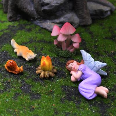 5Pcs Miniature Figurines Mini Sculptures Creative, Small Resin Terrarium Ornaments Flowerpot Decor