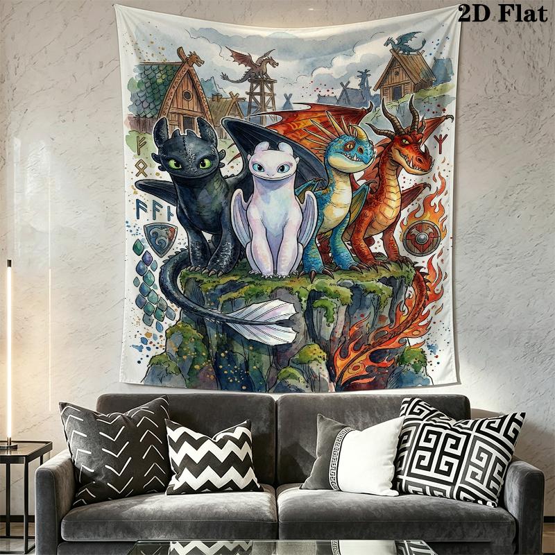 Come Allenare un Drago Arazzo da Parete Appeso Estetico Coperta in Tessuto Stampato Arazzi Decorativi per Camera da Letto Soggiorno Arredamento per la Casa