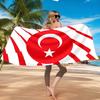 Turkish Flag Design Beach Towel, Quick-drying, Easy to Care for, Suitable for Both Fitness and Beach Vacations,Sports Essential