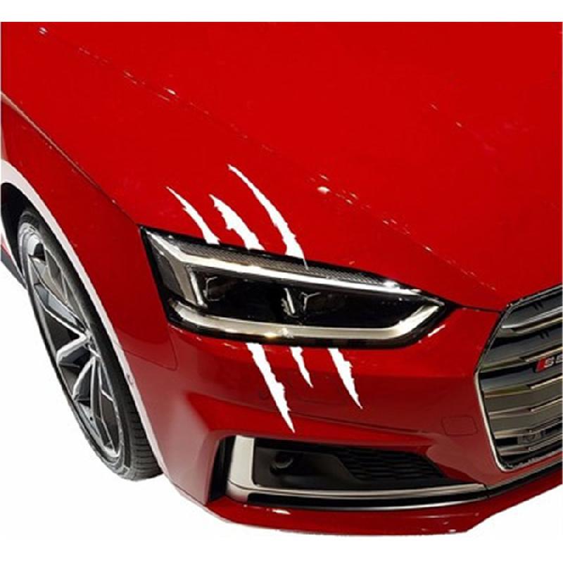 2X Black Vinyl Eye Catching Claw Marks Decal Sticker Waterproof For Car Headlamp