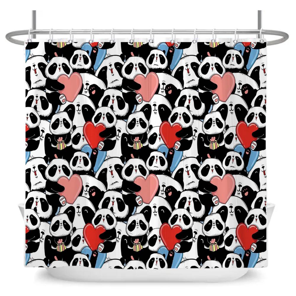 Cute Little Animal Shower Curtain Baby Room Decor Waterproof Kawaii Shower Curtain Bathtub Curtain Bathroom Textured With Hooks