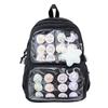 Large Capacity Transparent Backpack College Style Primary and Secondary School Students DIY Decorative High Value Backpack