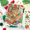 Kawaii 3D Cartoon Christmas House Series Miniature Scene Stickers DIY Handmade Stacked Scrapbook Stickers Holiday Gifts
