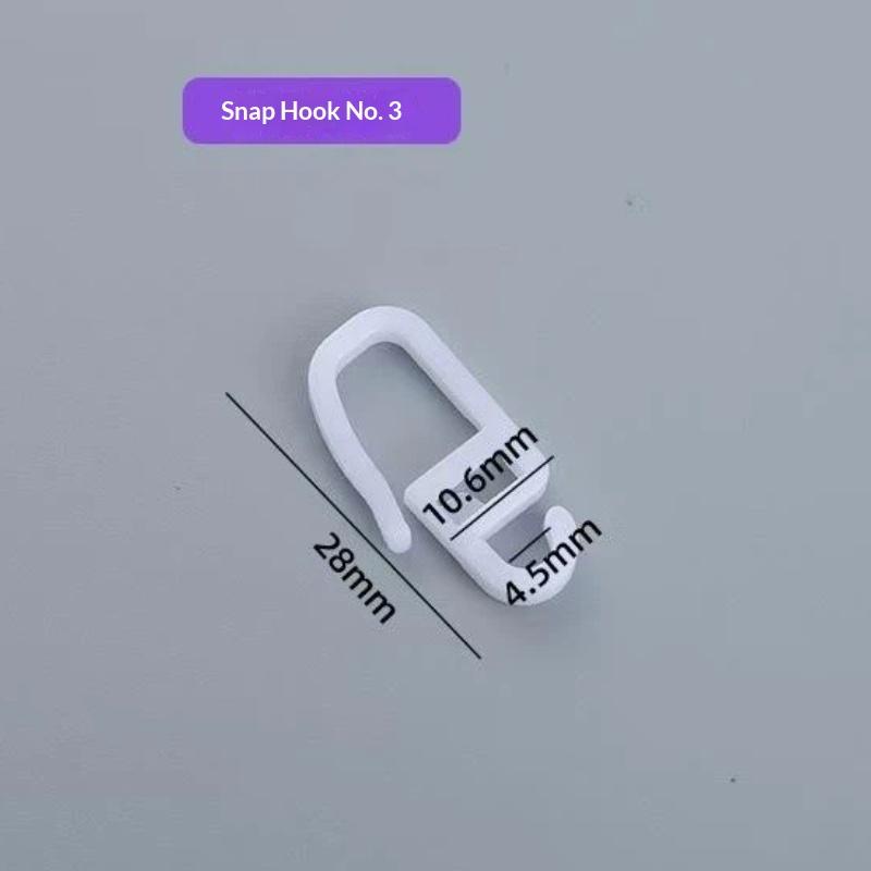 Curtain Track Hooks White Scratch-resistant Plastic Strong Build 30 Pcs for Home Balcony Curtains