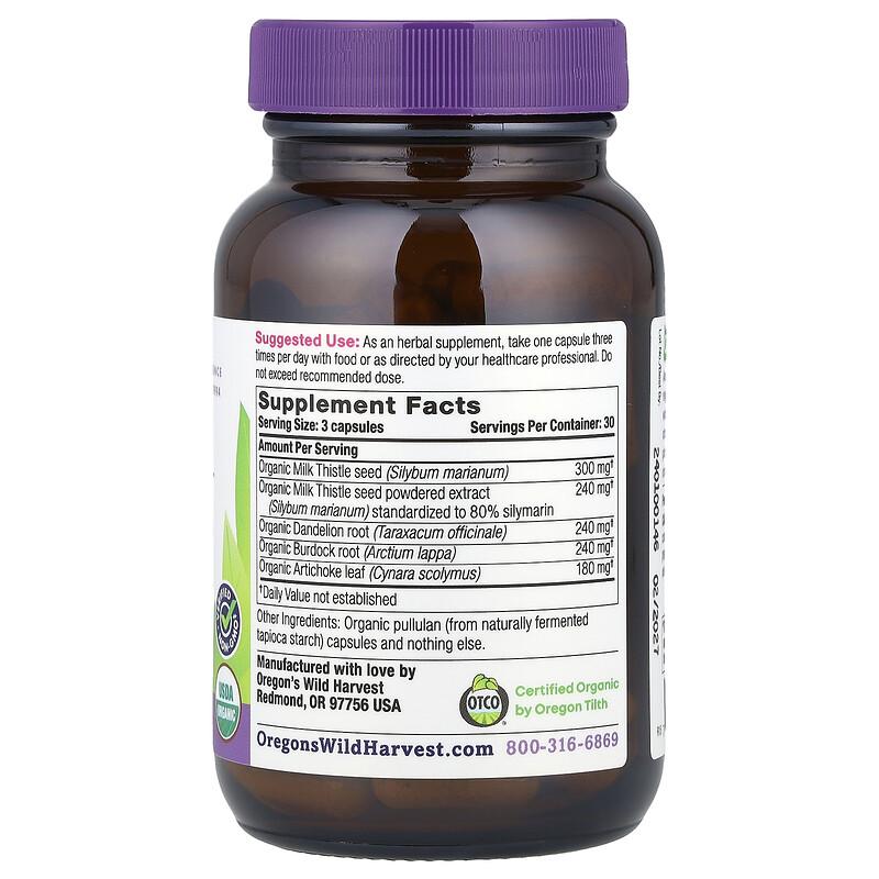 Organic Milk Thistle Dandelion, 90 Organic Vegan Capsules