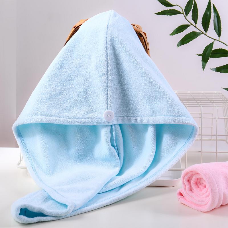 Microfiber Dry Hair Cap Strong Absorbent Care Shower Quick Hair Dry Towel Cap Dry Hair Wrap Turban Towel Wrap 299 and Below&See below for size descriptions синий