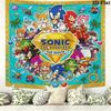 Sonic Hedgehog Wall Tapestry Aesthetic Wall Hanging Printed Fabric Blanket Decorative Tapestries For Bedroom Living Room Home Decor