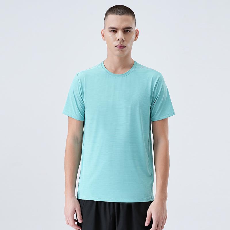 New Ice-Silk Quick-Dry Short-Sleeved T-Shirt for Men Lightweight Sports Training Top Stretch Outdoor Workout Short-Sleeved T-Shirt