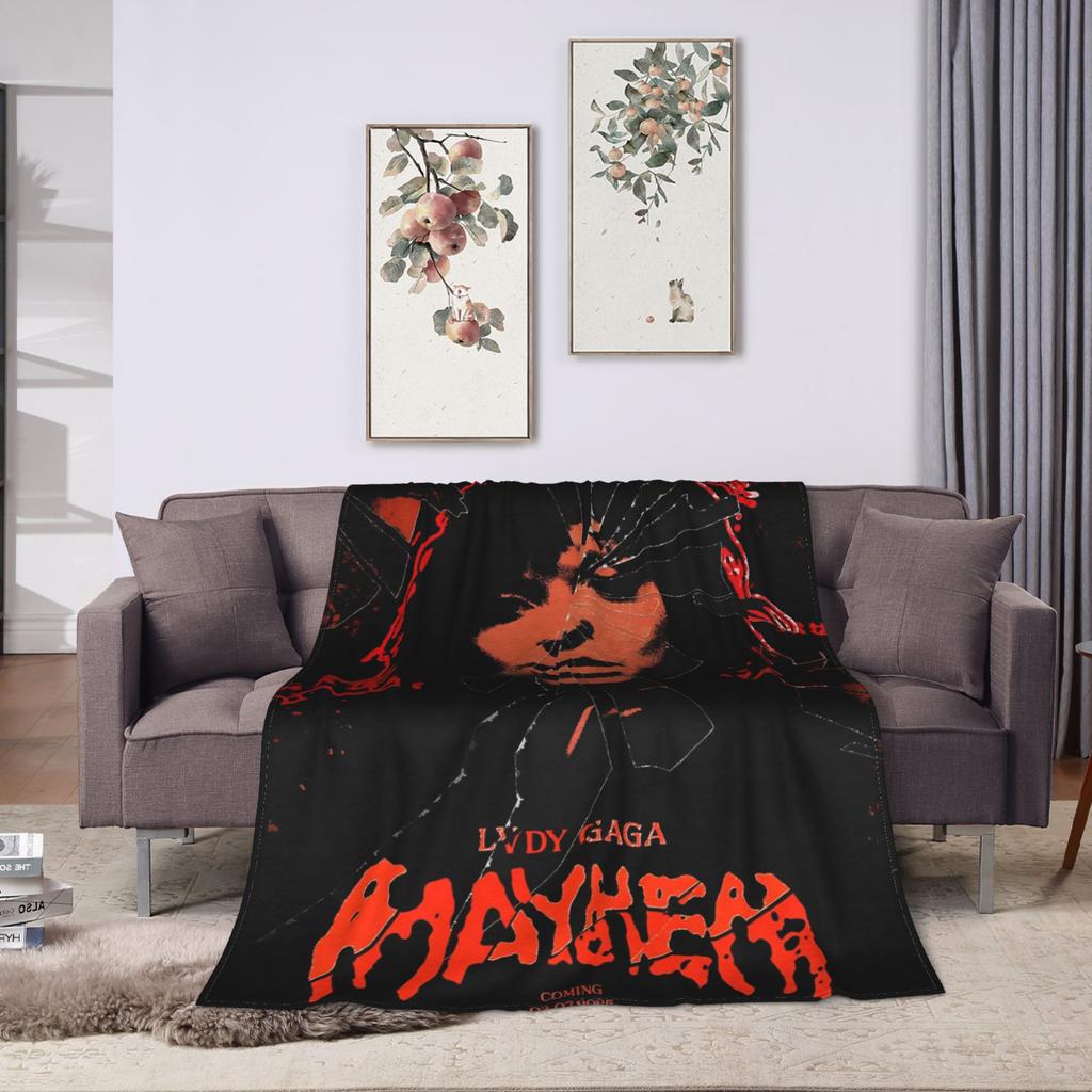Lady Gaga Abracadabra Mayhem Coperte Flanella Primavera Autunno Coperte Calde Multifunzione per Divano Camera da Letto Copriletti