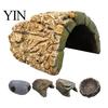 Snake Hiding Spot Reptile Hide Cave, Realistic Rock Look Resin Toad House, Humid Stable Cave Shelter for Frogs, Small Reptiles, Indoor Terrarium,