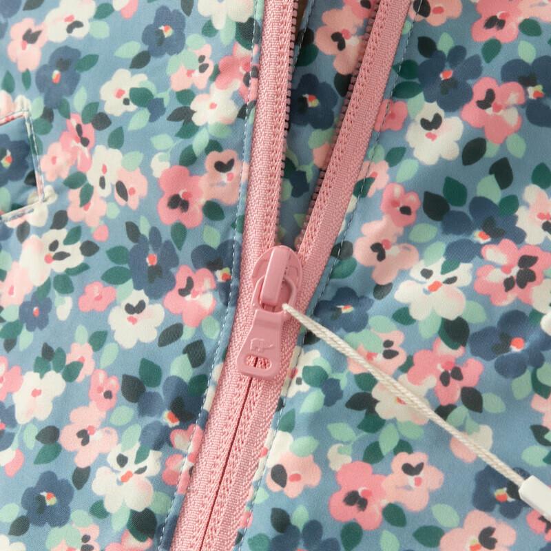 David Bella Girls' Floral Print Fleece Lined Outdoor Jacket