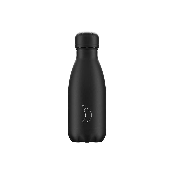 Bouteille Isotherme - CHILLY'S - Monochrome All Black - 260 ml - Acier Inoxydable - BPA Free