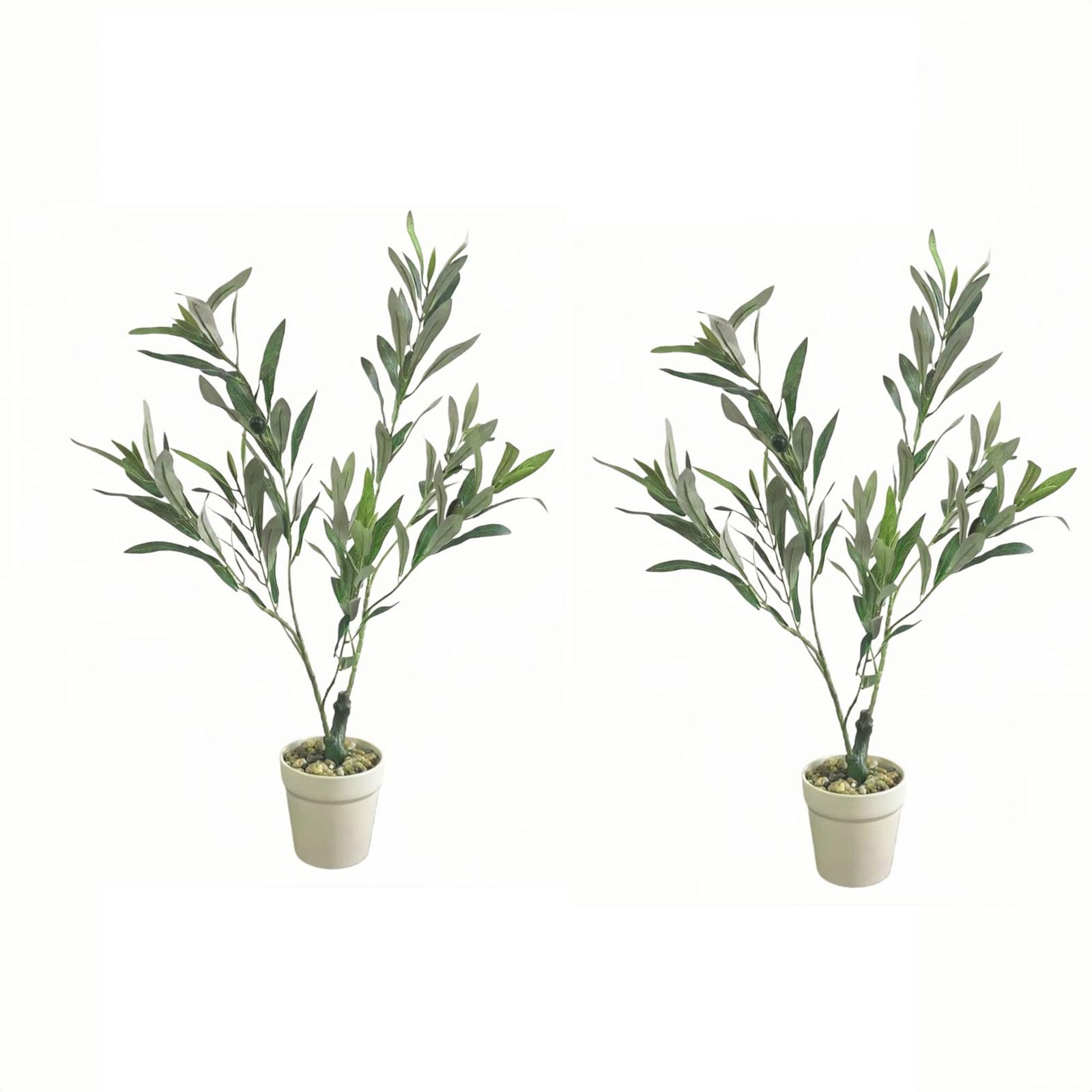 

2pc Lifelike Artificial Trees Olive Trees Artificial Interior Artificial Floor Plants 4ft Faux Tree Home Or Decor,Olive One Size