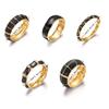 Vintage Punk Dripping Oil Enamel Bangles Black/White Metal Geometric Bangles Wide Chunky Cuff Bracelets Party Aesthetic Jewelry