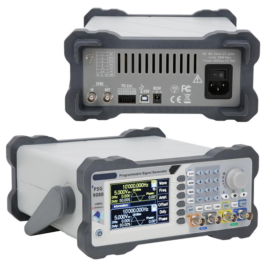 PSG9080 80MHZ Programmable Dual Channel Arbitrary Waves Generator Signal Amplitude ModulationUK 220V