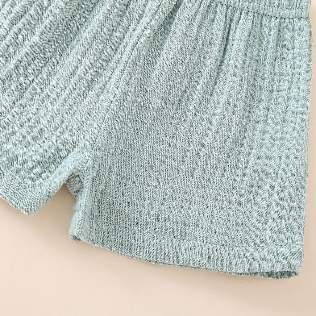 Toddler 2Pcs Summer Outfits, Short Sleeve Button Down Lapel Shirt + Shorts Set Baby Clothes